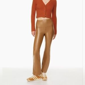 M - Wilfred Free | Daria Flare Faux Leather Pant - Cognac